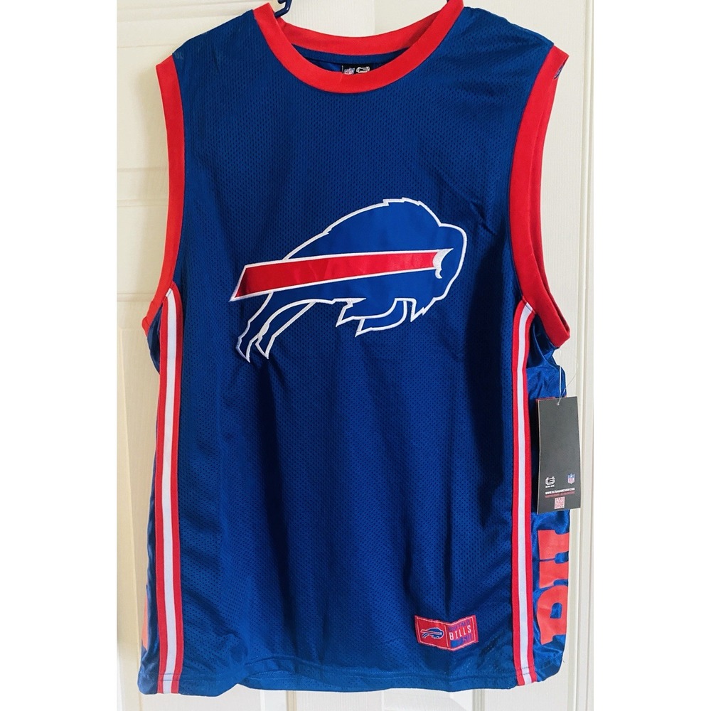 NWT Men's Buffalo Bills Blue NFL Embroidered Basketball Style Jersey TANK TOP